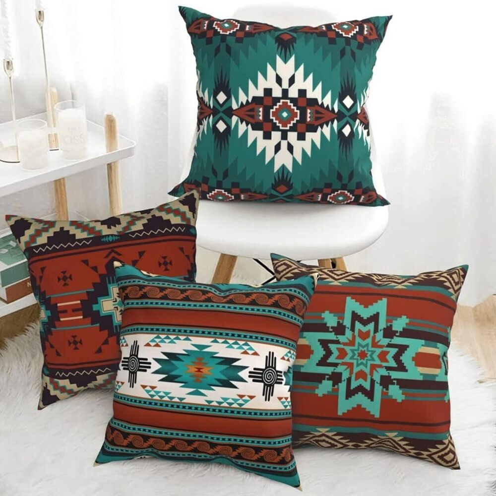 2660 Western Native American Throw Pillow Covers 18X18 Southwestern Boho